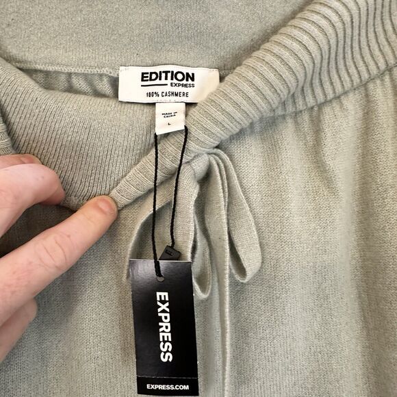 Express Cashmere Edition Women’s Large Pants Lounge Drawstring Jogger Mint Green - Picture 3 of 11